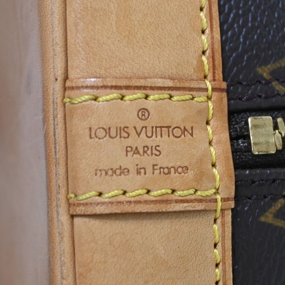 LOUIS VUITTON LV Logo Alma Hand Bag Monogram Leather Brown France M51130 88BX884 - Picture 5 of 15
